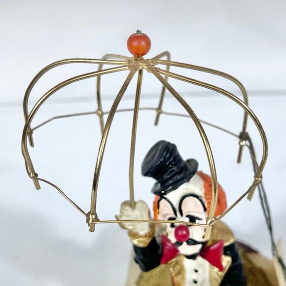 Ron Lee Hobo Clown with Umbrella Figurine Gold Onyx Hand Painted Signed 1987 - Picture 7 of 16